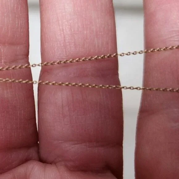 14K Solid Gold Necklace with Engravable Plate -16" - Picture 5 of 9